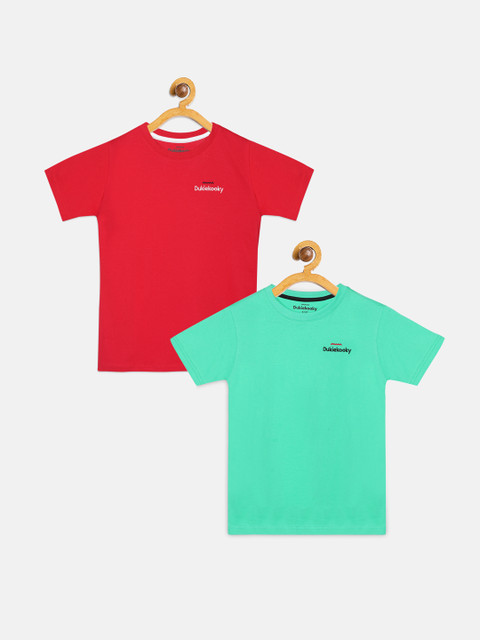 

DukieKooky Boys Multicoloured Solid Round Neck T-shirt, Multi