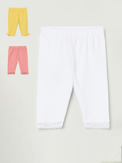 

max Infant Girls Pack of 3 Solid Ankle-Length Leggings, Mustard