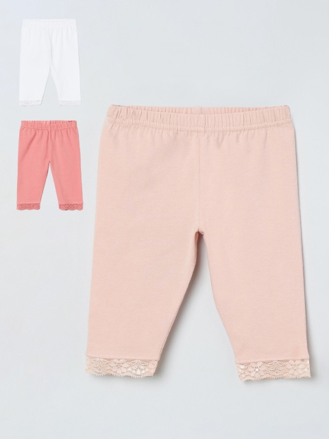

max Girls Pack of 3 Solid Leggings, Pink