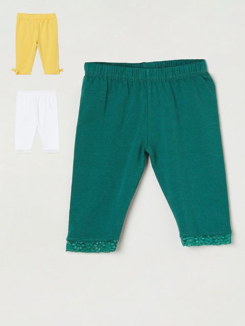 

max Girls Pack of 3 Solid Leggings, Green