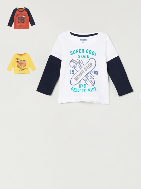 

max Infant Boys Multicoloured Pack of 3 Printed T-shirt, Multi