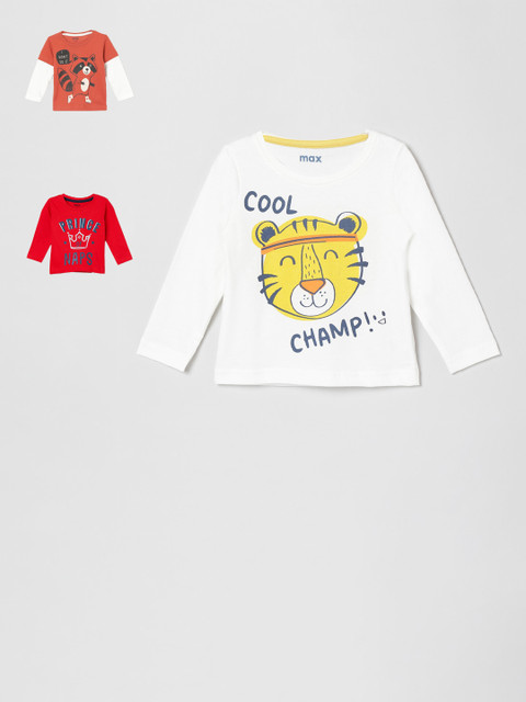 

max Infant Boys Multicoloured Pack of 3 Printed T-shirt, Multi