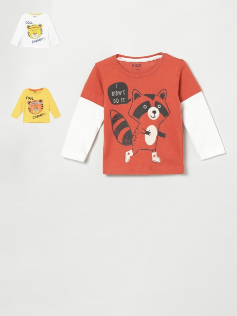 

max Infant Boys Multicoloured Pack of 3 Printed T-shirt, Multi
