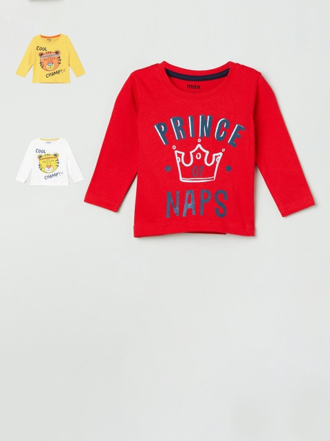 

max Boys Pack of 3 Printed T-shirts, Yellow