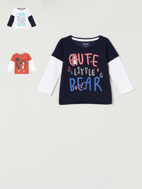 

max Boys Pack of 3 Printed T-shirts, Orange