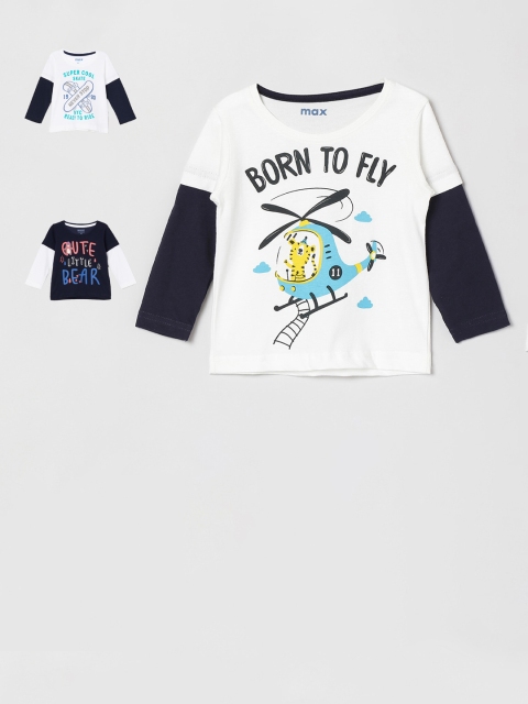 

max Infant Boys Multicoloured Pack of 3 Printed T-shirt, Multi