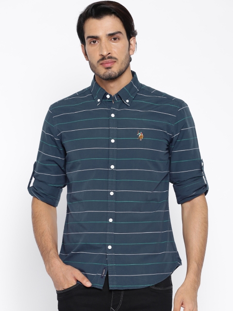 

U.S. Polo Assn. Denim Co. Navy Striped Casual Shirt, Navy blue