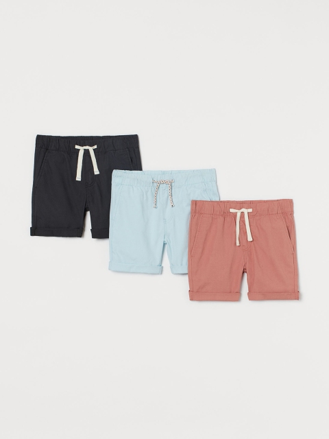 

H&M Boys Mutlicoloured 3-Pack Cotton Shorts, Multi