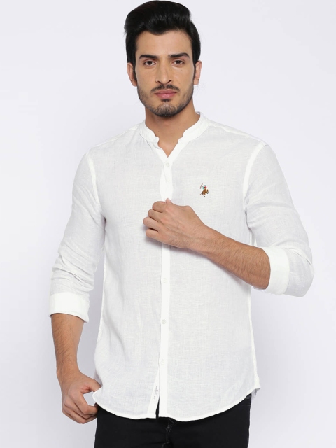 

U.S. Polo Assn. Men White Regular Fit Solid Casual Shirt