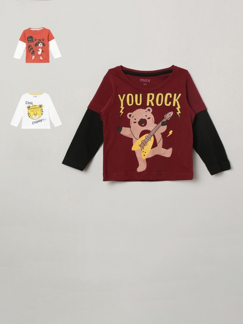 

max Infant Boys Multicoloured Pack of 3 Printed T-shirt, Multi