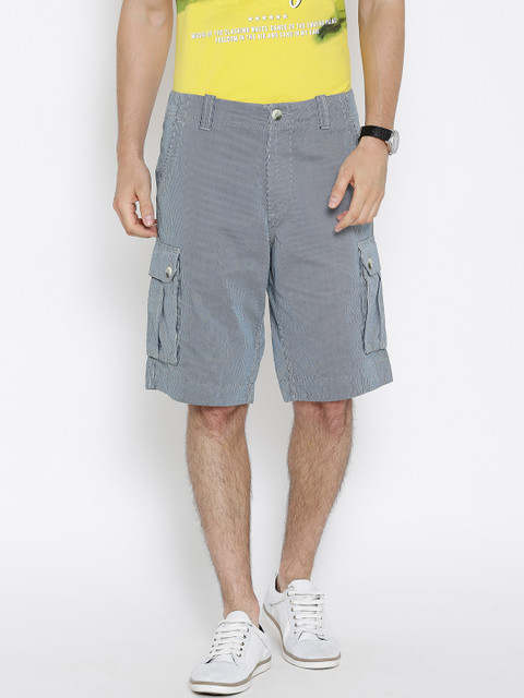 

U.S. Polo Assn. Navy Pinstriped Relaxed Fit Cargo Shorts, Navy blue