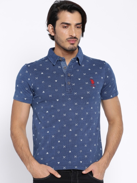 

U.S. Polo Assn. Denim Co. Navy Printed Polo T-shirt, Navy blue