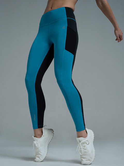 

Cultsport Women Blue & Black Colourblocked AbsoluteFit Fly Dry Tights with Side Pockets