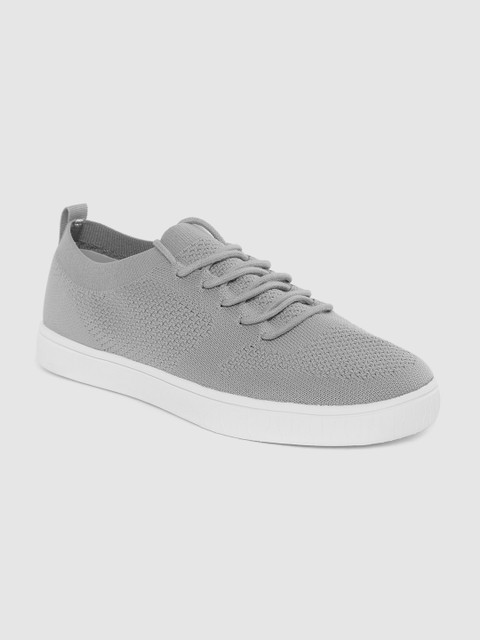 

United Colors of Benetton Men Grey Woven Design Sneakers