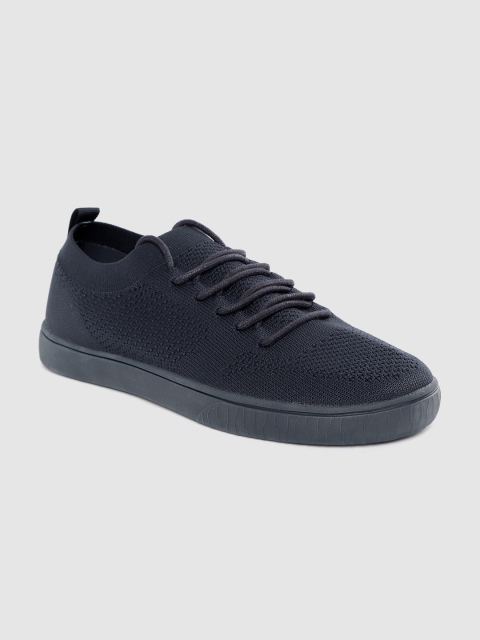 

United Colors of Benetton Men Navy Blue Woven Design Sneakers