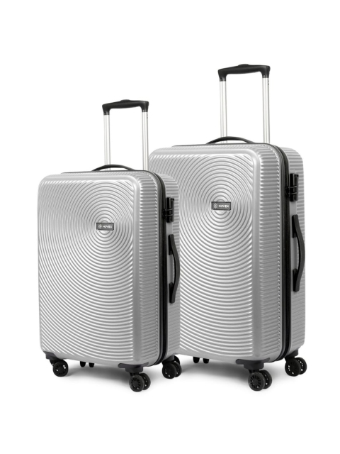 

NOVEX Unisex Set Of 2 Silver-Toned Hard-Sided Trolley Suitcases