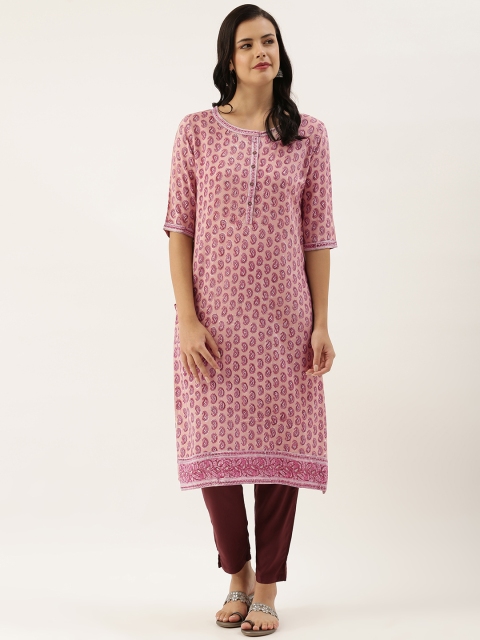 

AMUKTI Women Pink Paisley Printed Kurta