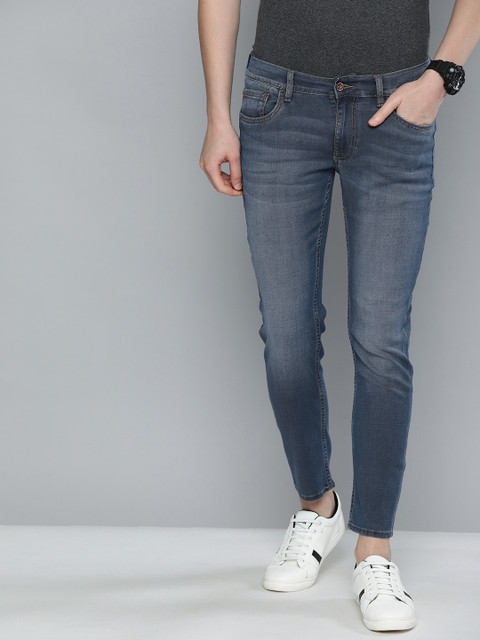 

American Bull Men Blue Slim Fit Mid-Rise Clean Look Stretchable Ankle Length Jeans