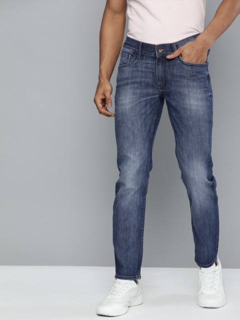

American Bull Men Blue Slim Fit Mid-Rise Clean Look Ankle Length Stretchable Jeans