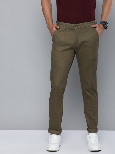 

American Bull Men Brown Modern Slim Fit Solid Chinos