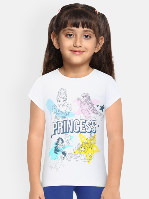 

Loocust Girls White Disney Princess Short Sleeves Top