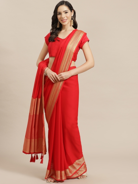 

Nanda Silk Mills Red Woven Design Saree