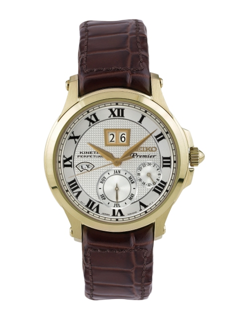 

SEIKO PREMIER Men Off-White Kinetic Motion Dial Watch SNP103P1