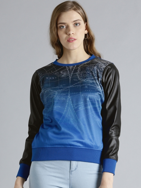 

Kook N Keech Blue & Black Printed Colourblock Sweatshirt