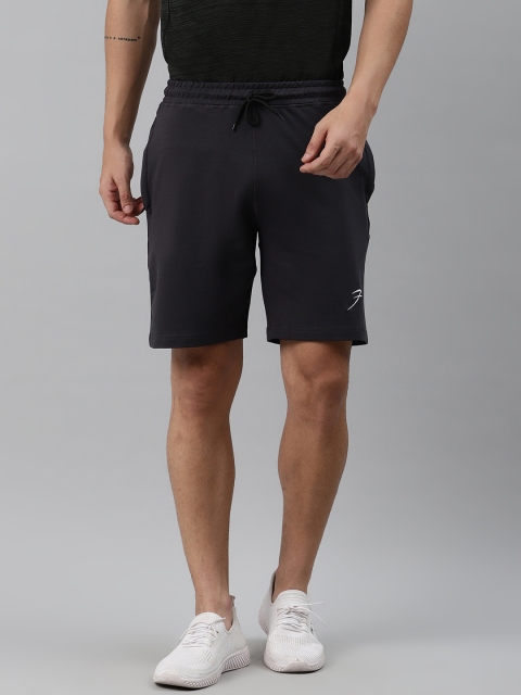 

FUAARK Men Navy Blue Solid Slim Fit Sports Shorts