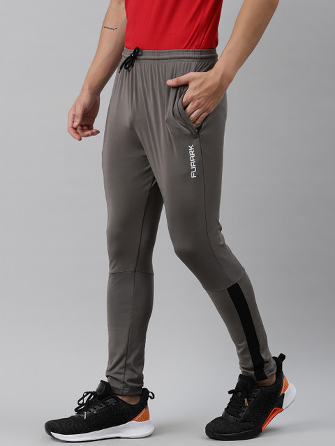 

FUAARK Men Charcoal Grey Solid Training Track Pants