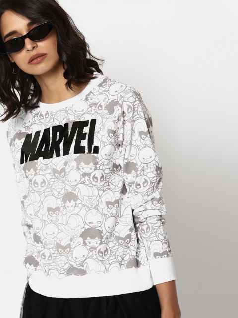 

Kook N Keech Women White & Grey Printed Sweatshirt