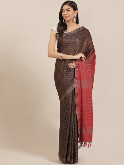 

swatika Brown Woven Design Bhagalpuri Handloom Saree