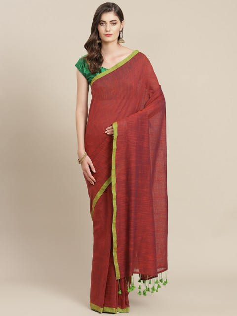 

FIROZA Maroon Solid Saree