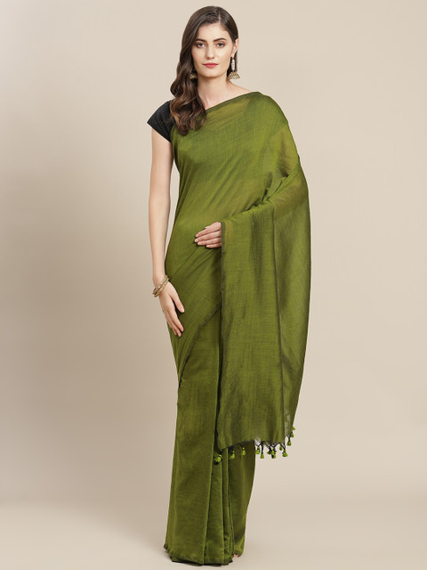 

FIROZA Women Green Handloom Saree