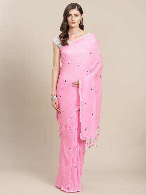 

FIROZA Women Pink Embellished Sequinned Saree