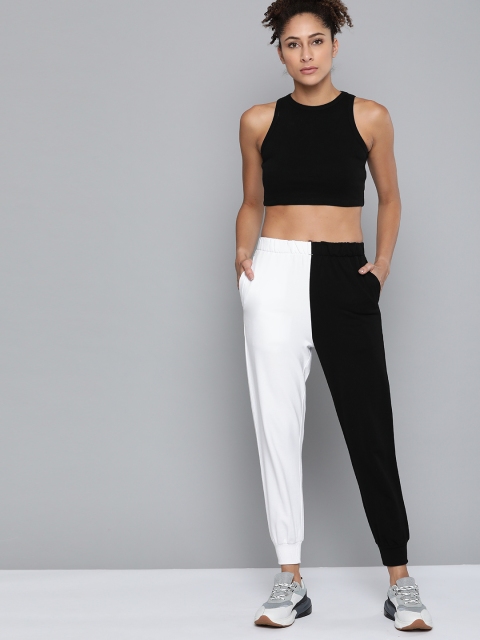 

VividArtsy Women Black & White Ribbed Top with Joggers