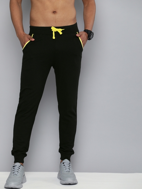 

Kook N Keech Men Black Solid Joggers With Contrast Drawstring