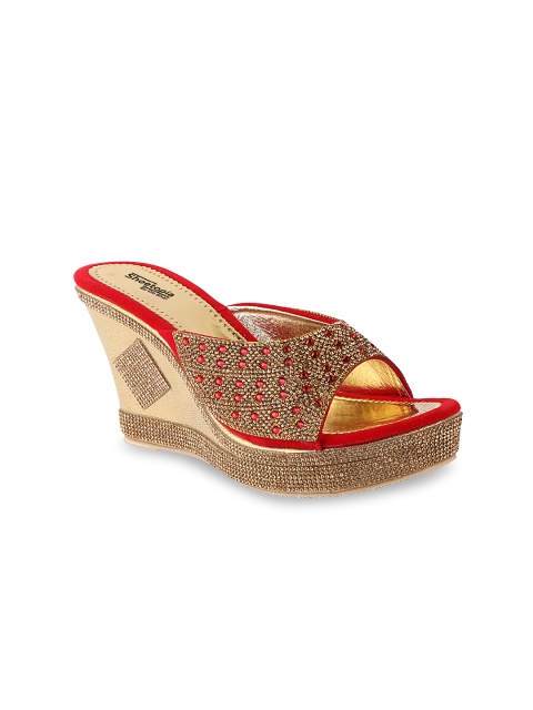 

Shoetopia Women Red Embellished Sandals