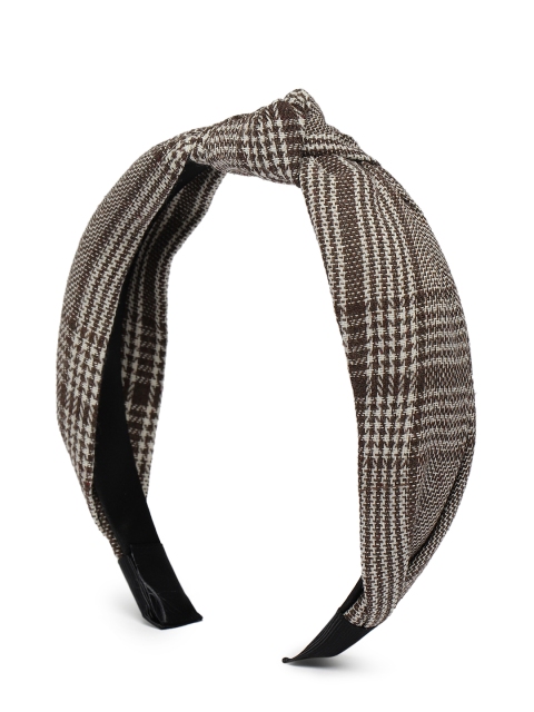 

justpeachy Black & White Checked Knotted Hairband