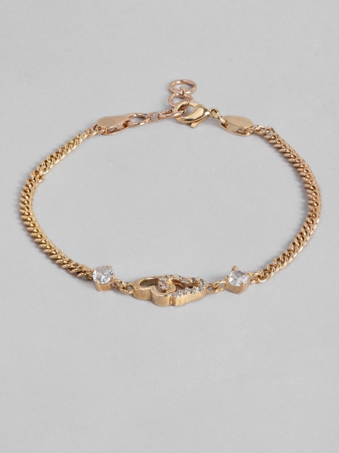 

justpeachy Women Gold-Plated Studded Bracelet