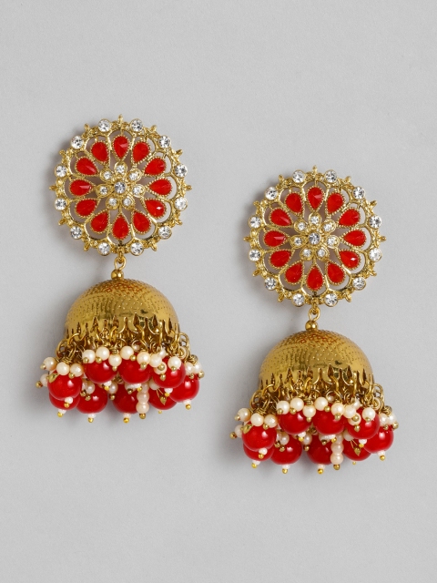 

justpeachy Red Dome Shaped Jhumkas