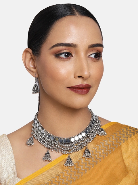 

justpeachy Oxidised Silver-Plated Jewellery Set
