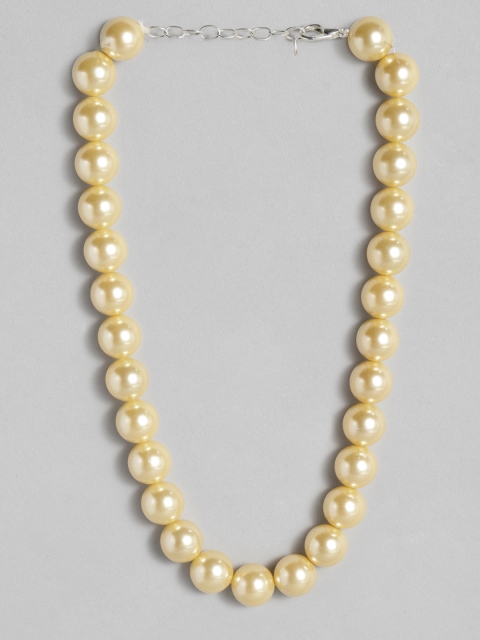 

justpeachy Gold-Toned Single Strand Pearl Necklace