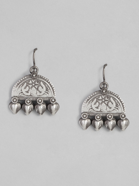 

justpeachy Silver-Toned Classic Drop Earrings