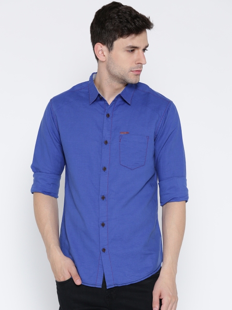 

SPYKAR Blue Linen Casual Shirt