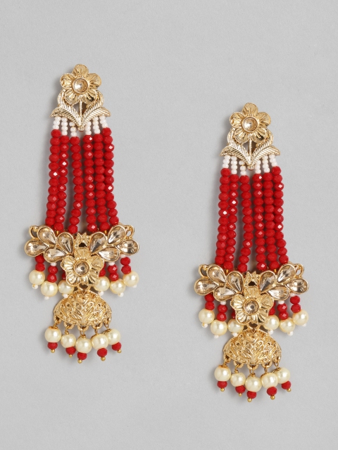 

Justpeachy Red & Gold Drop Earrings