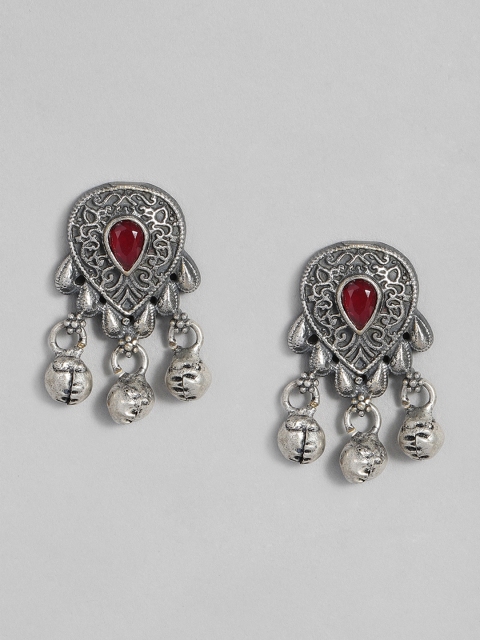 

justpeachy Silver-Plated Oxidised Classic Studs