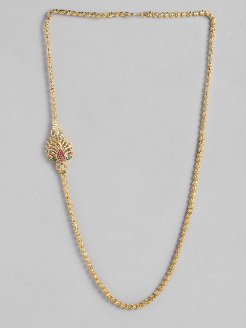 

justpeachy Gold-Plated Studded Side Pendant Necklace
