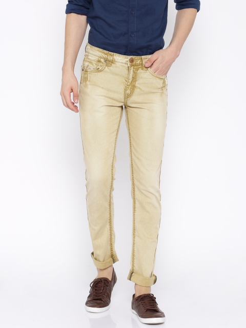 

SPYKAR Light Khaki Washed Casual Trousers