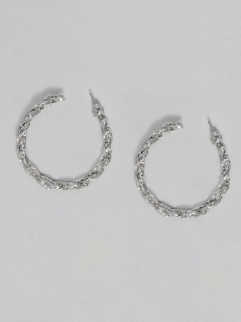 

justpeachy Silver-Plated Circular Hoop Earrings